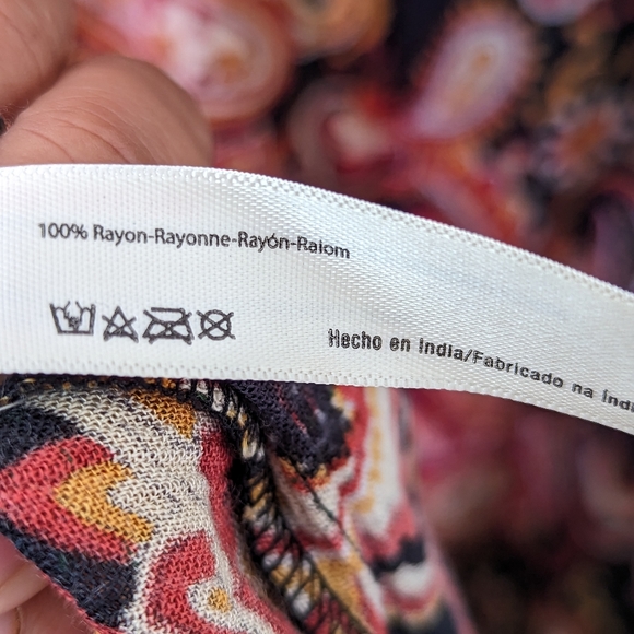 Free People Pants FP One Aloha Paisley Printed Wide Leg Flowy Pants Size Medium - Picture 14 of 15